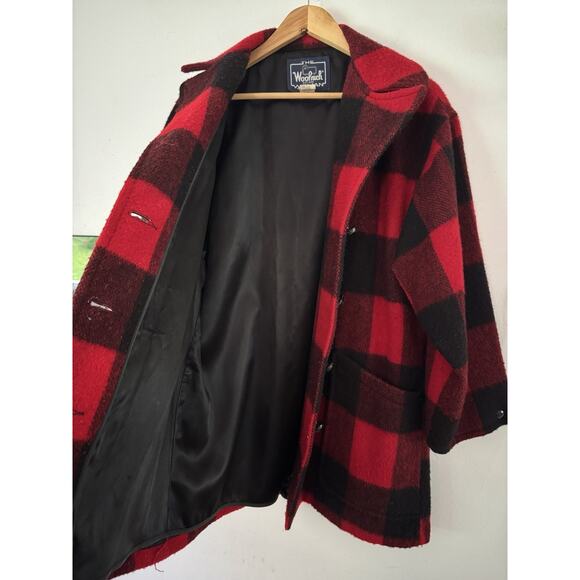 Woolrich Vintage Wool Winter Coat Button Front Buffalo Plaid Women’s Medium USA - Picture 6 of 8
